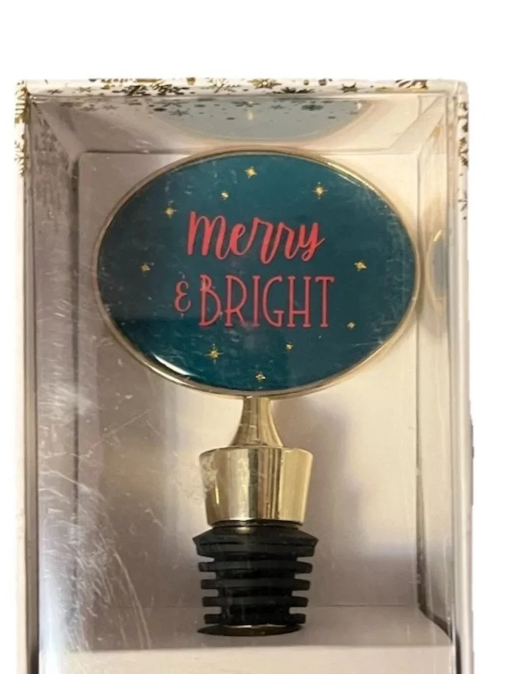 NEW Oliver & Smith Merry & Bright Wine Bottle Stopper